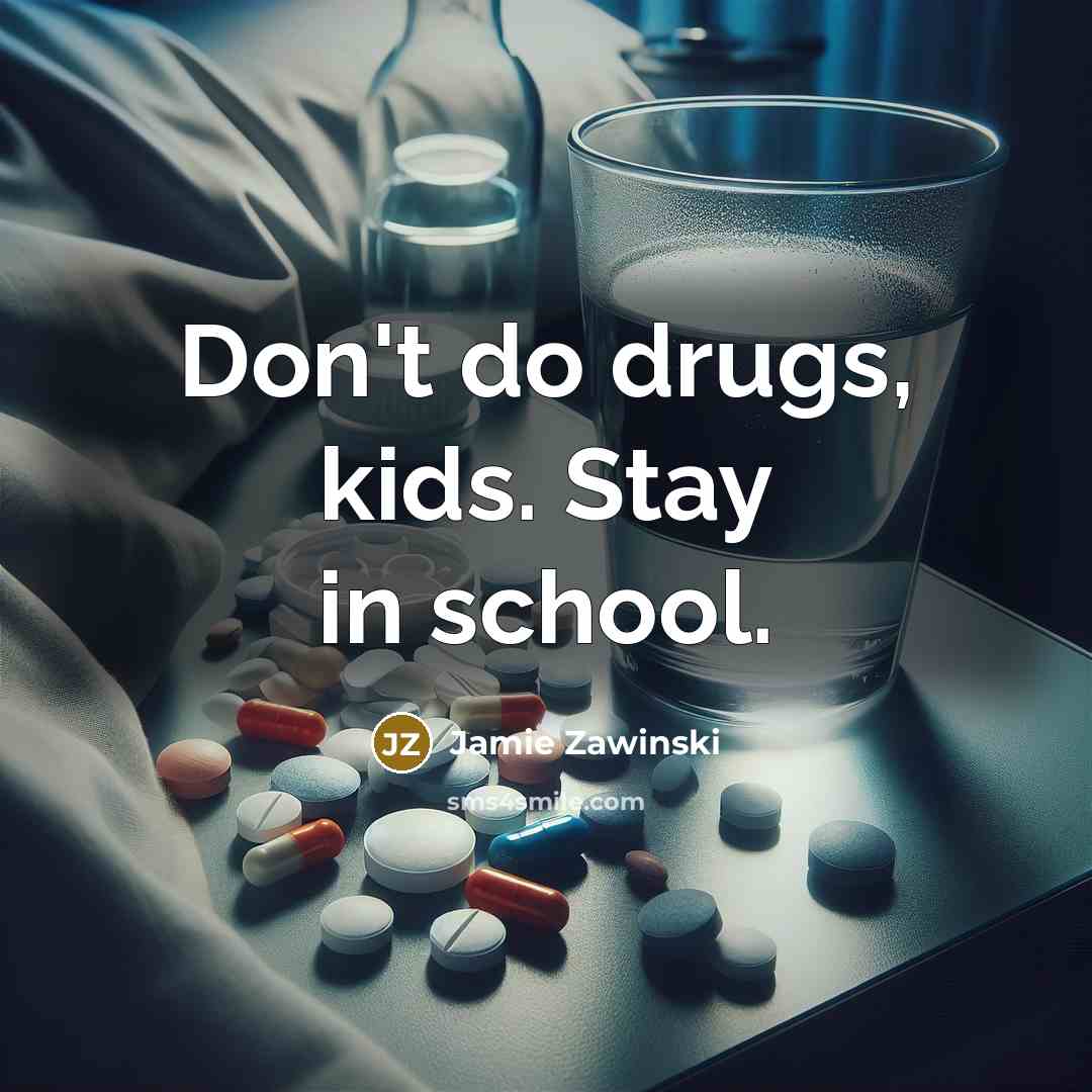“Don't do drugs, kids. Stay in school.…” quote by Jamie Zawinski
