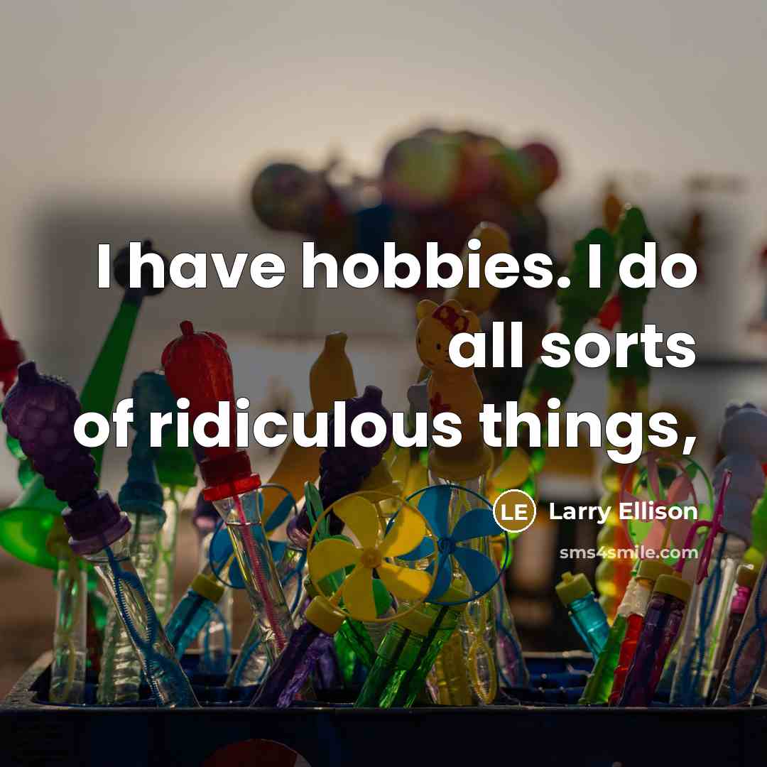 “I have hobbies. I do all sorts of ridiculous things,…” quote by Larry Ellison