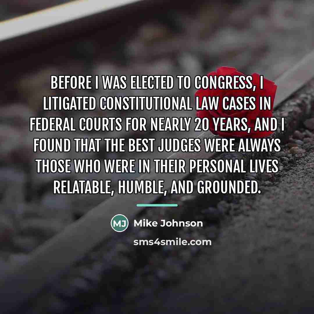 “Before I was elected to Congress, I litigated constitutional law…” quote by Mike Johnson