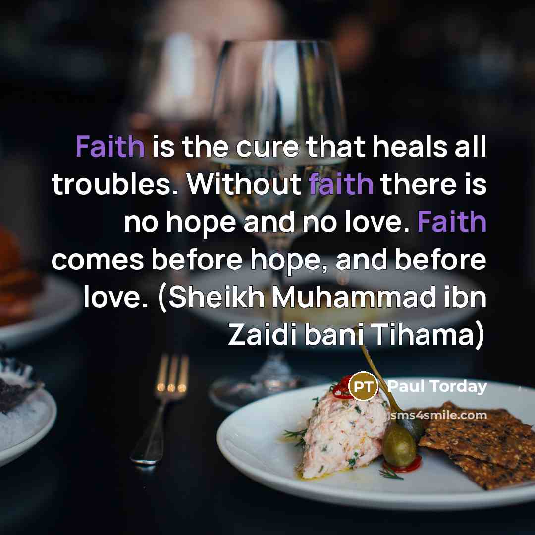 “Faith is the cure that heals all troubles. Without faith…” quote by Paul Torday