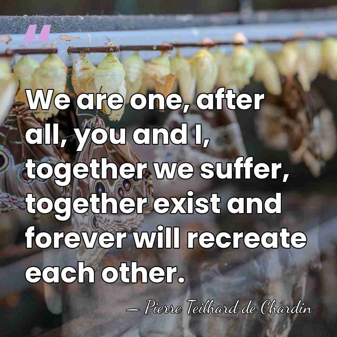 We are one, after all, you and I, together we suffer, together&hellip; - Pierre Teilhard de Chardin