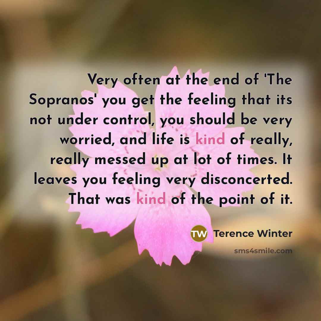 “Very often at the end of 'The Sopranos' you get…” quote by Terence Winter