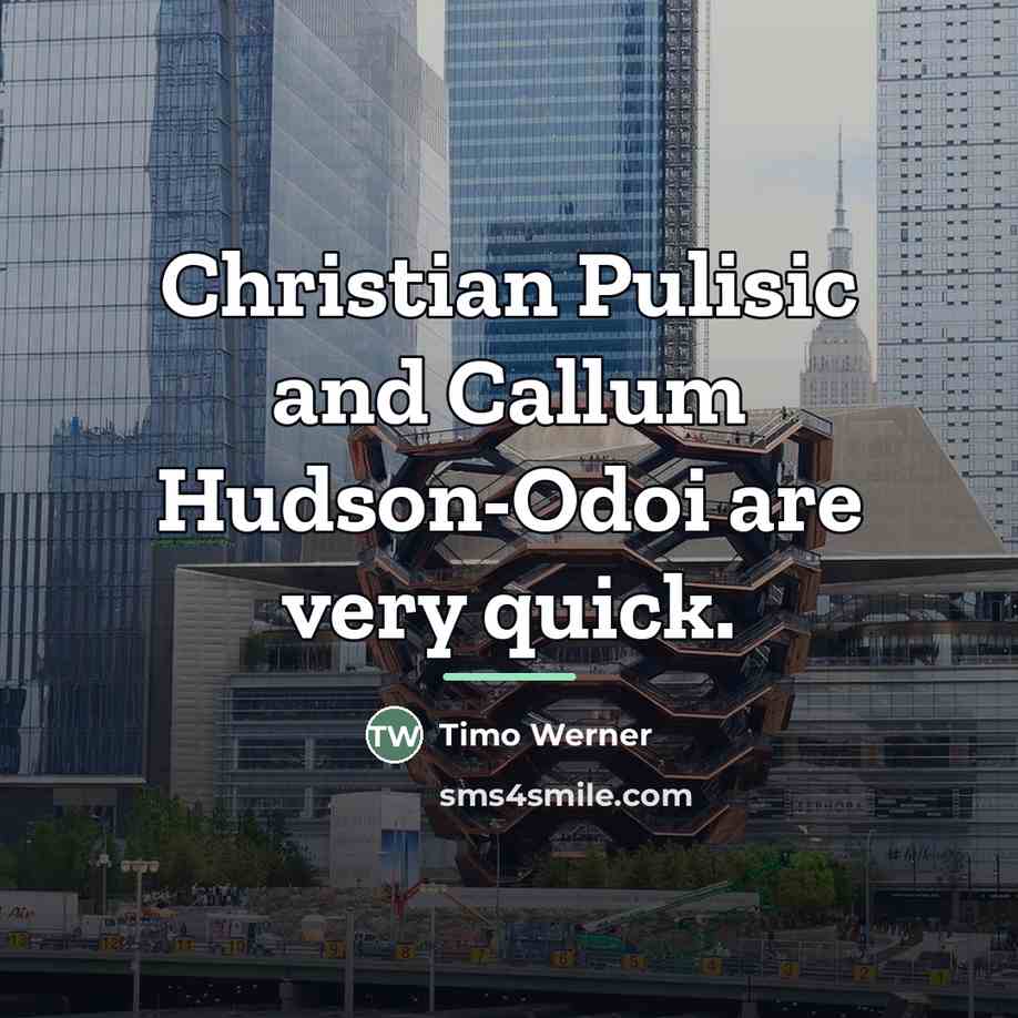 “Christian Pulisic and Callum Hudson-Odoi are very quick.…” quote by Timo Werner