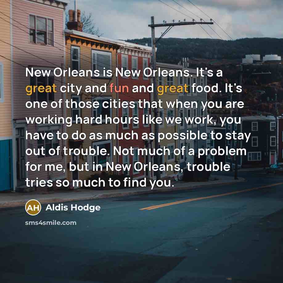 “New Orleans is New Orleans. It's a great city and…” quote by Aldis Hodge