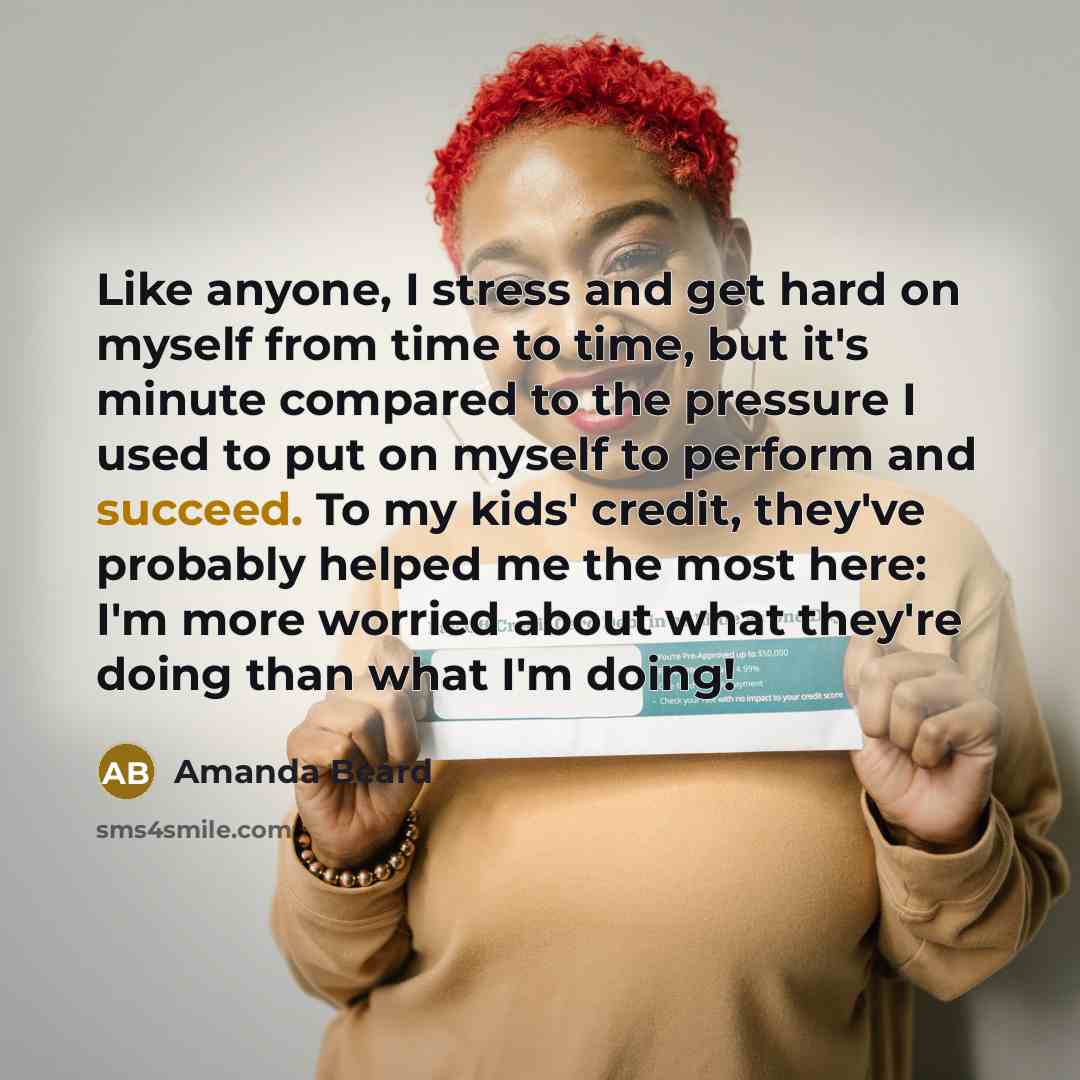 “Like anyone, I stress and get hard on myself from…” quote by Amanda Beard