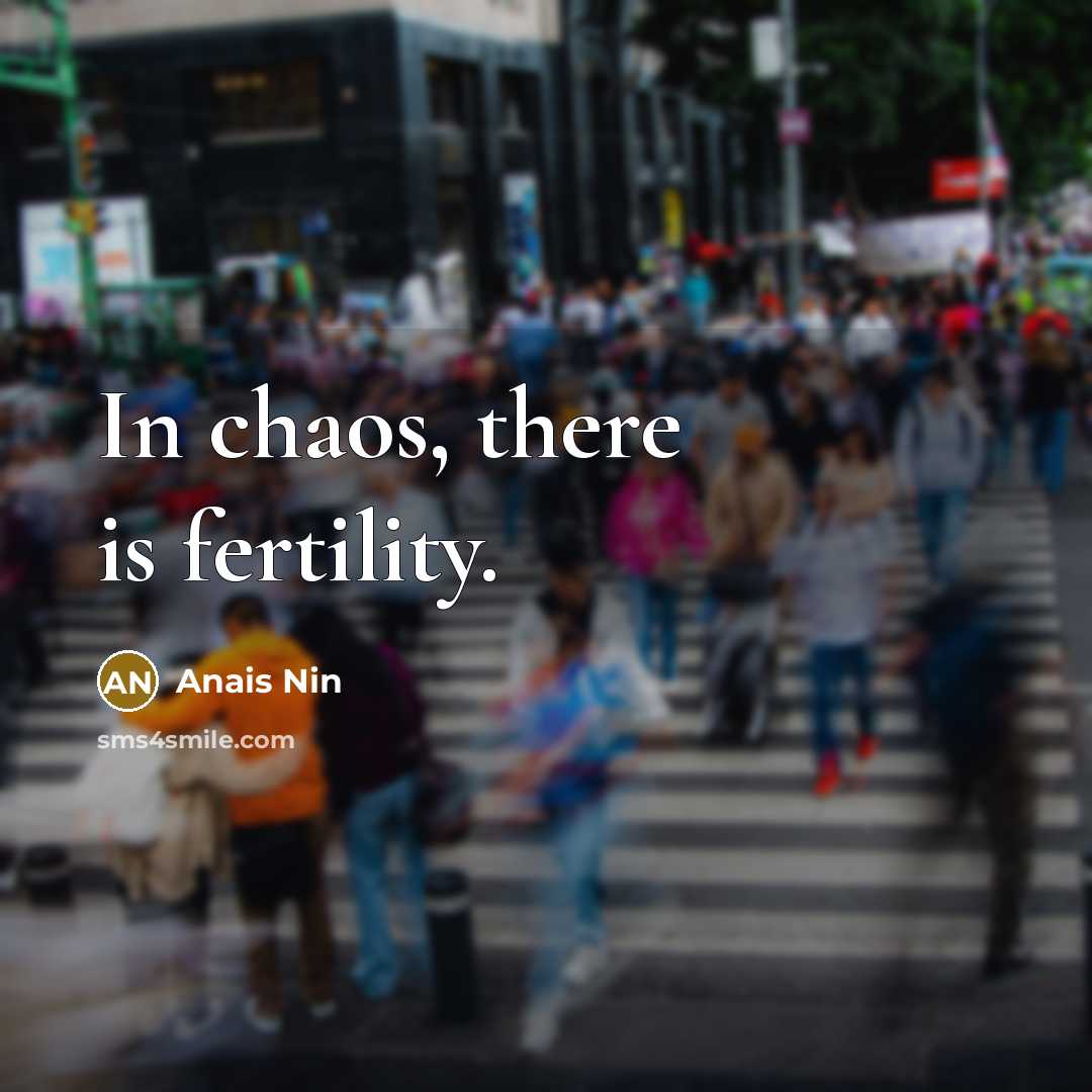 “In chaos, there is fertility.…” quote by Anais Nin
