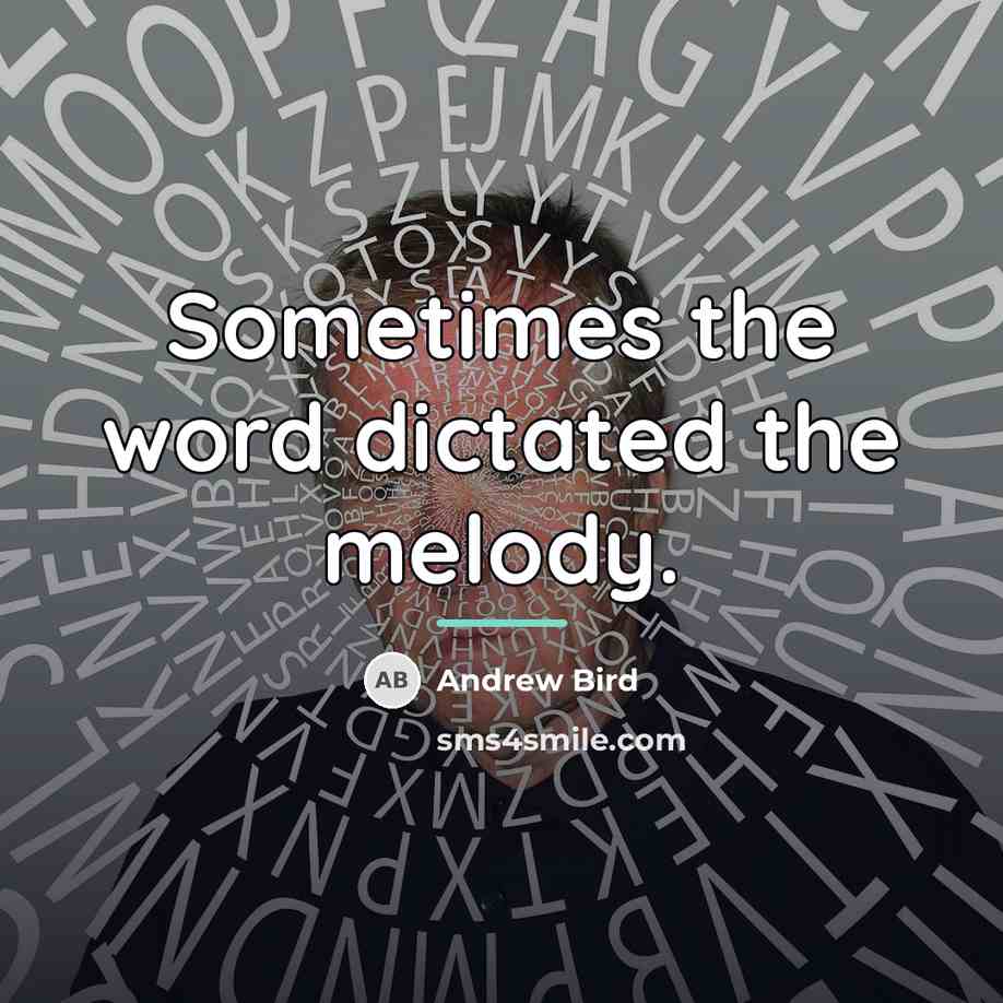 “Sometimes the word dictated the melody.…” quote by Andrew Bird