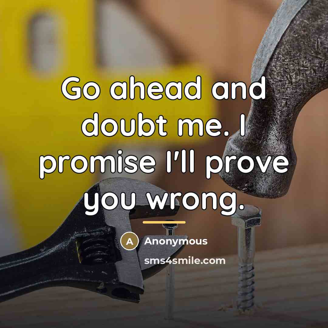 “Go ahead and doubt me. I promise I'll prove you…” quote by Anonymous