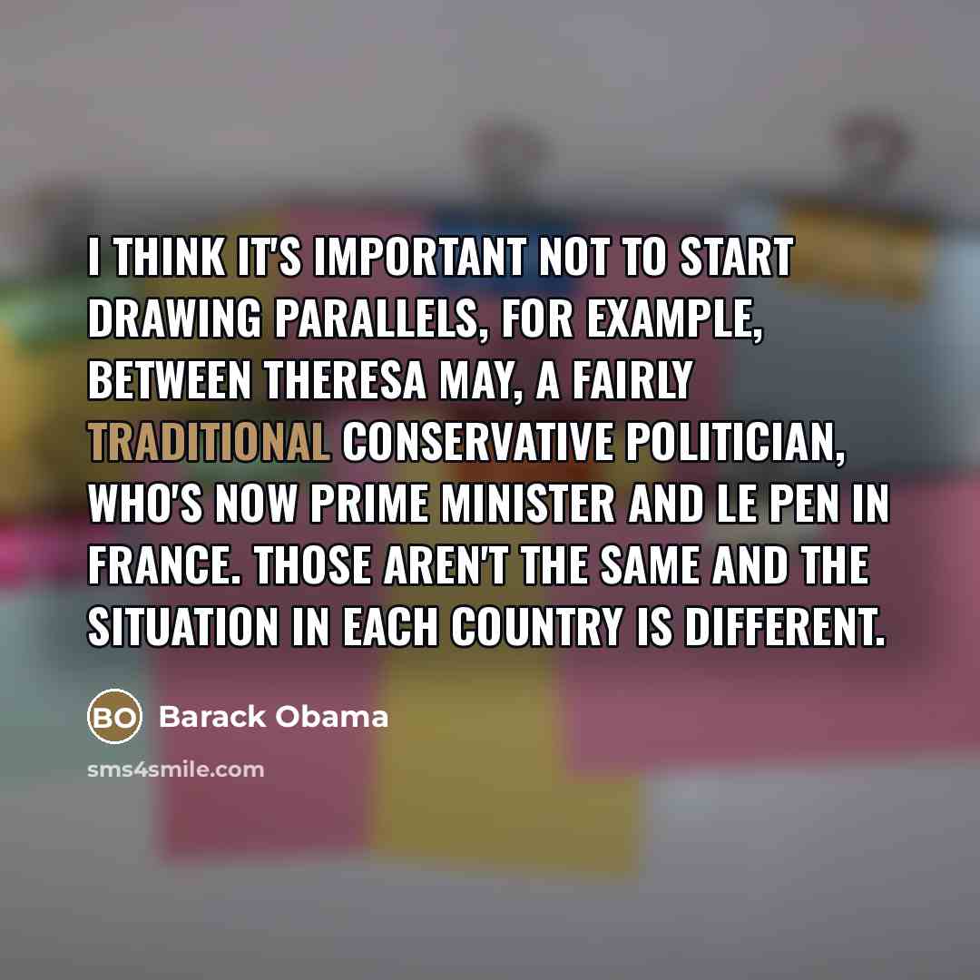 “I think it's important not to start drawing parallels, for…” quote by Barack Obama