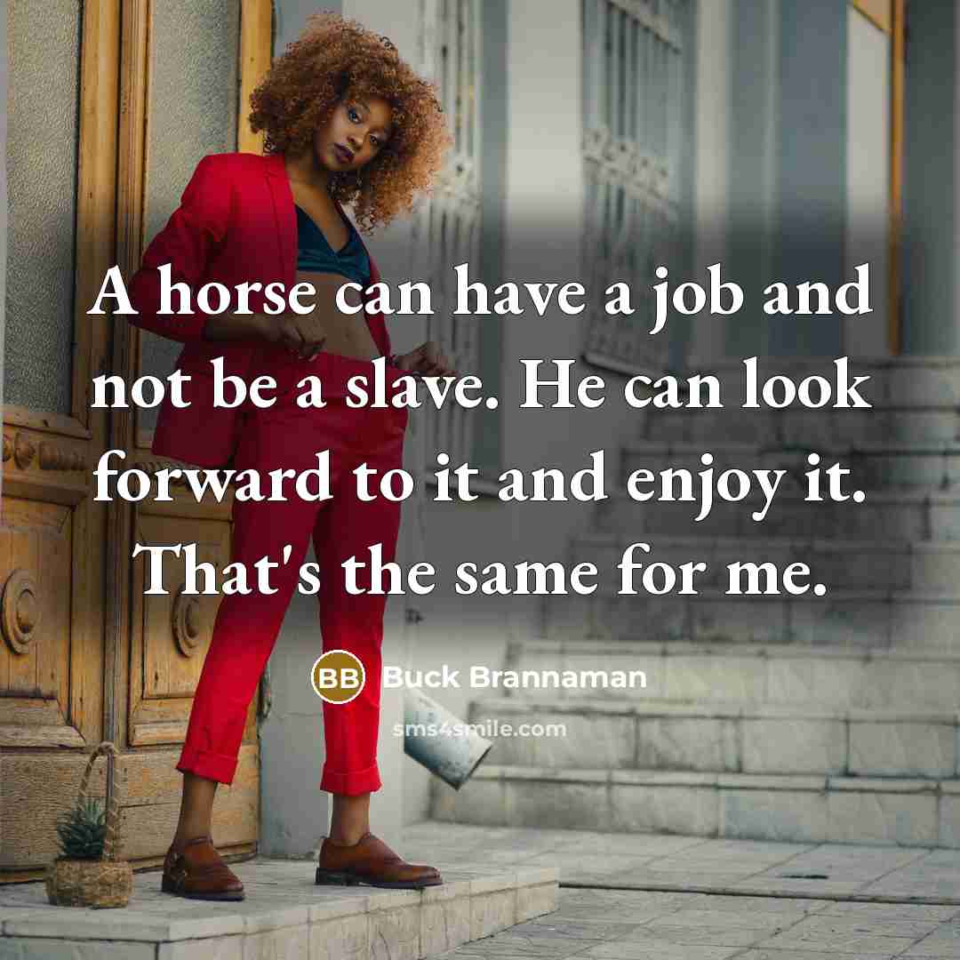 “A horse can have a job and not be a…” quote by Buck Brannaman