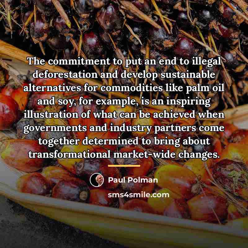 “The commitment to put an end to illegal deforestation and…” quote by Paul Polman