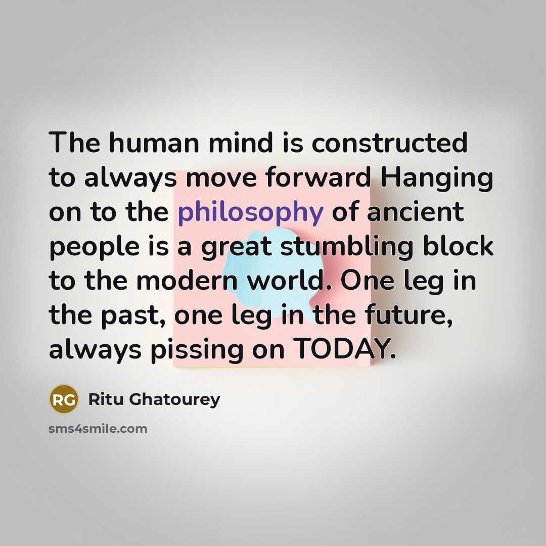 “The human mind is constructed to always move forward Hanging…” quote by Ritu Ghatourey
