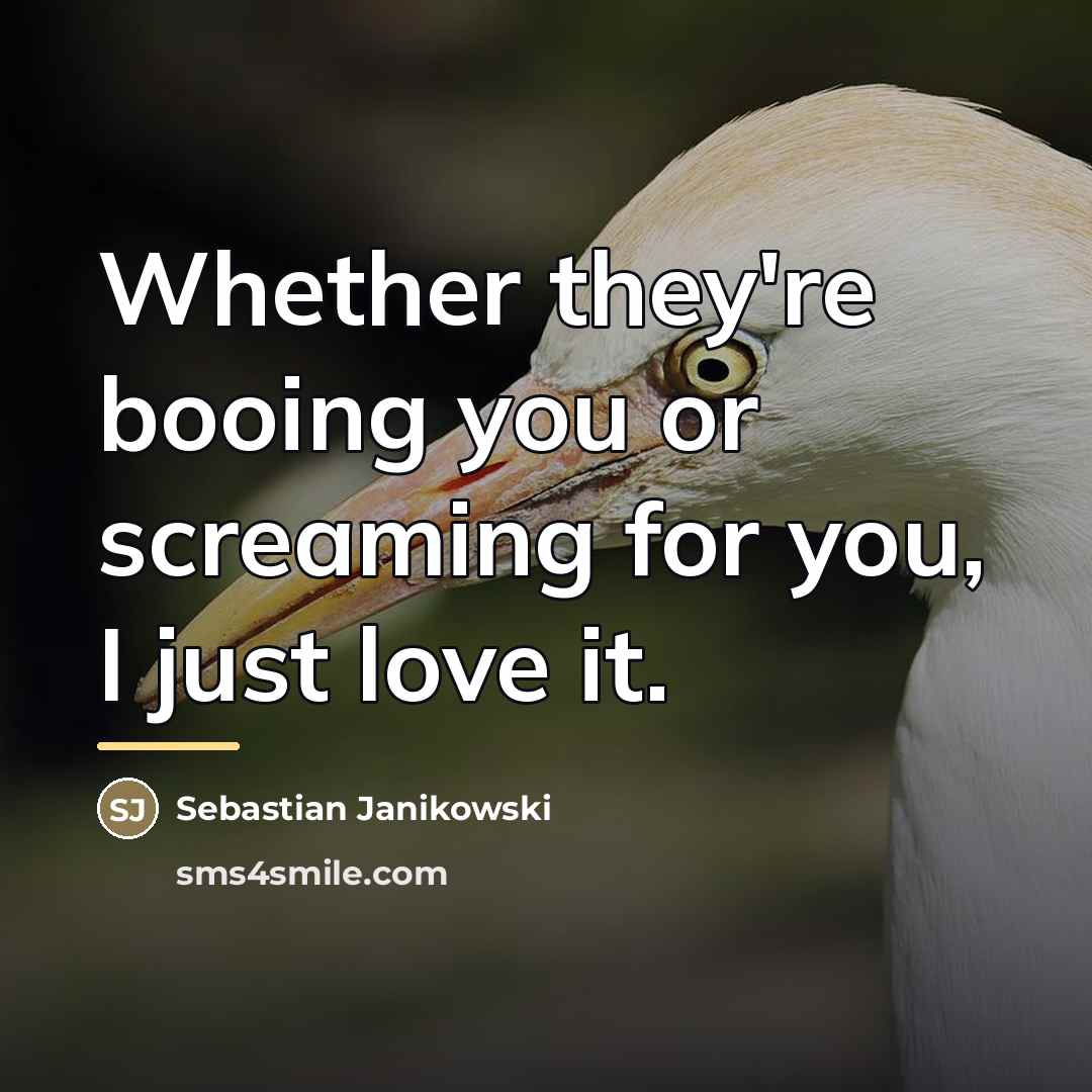 “Whether they're booing you or screaming for you, I just…” quote by Sebastian Janikowski