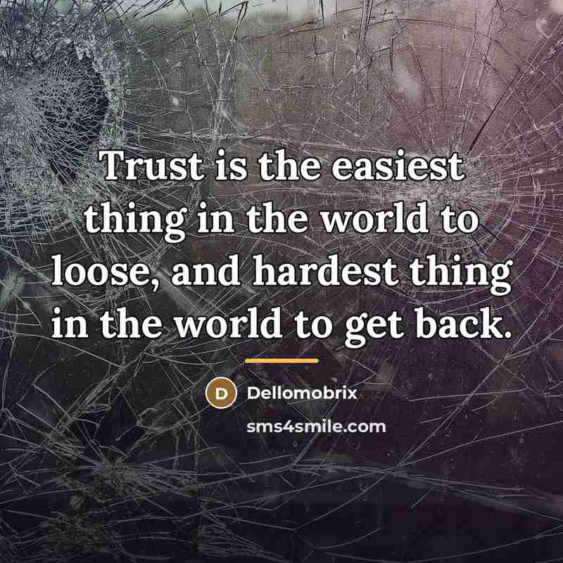 “Trust is the easiest thing in the world to loose,…” quote by Dellomobrix