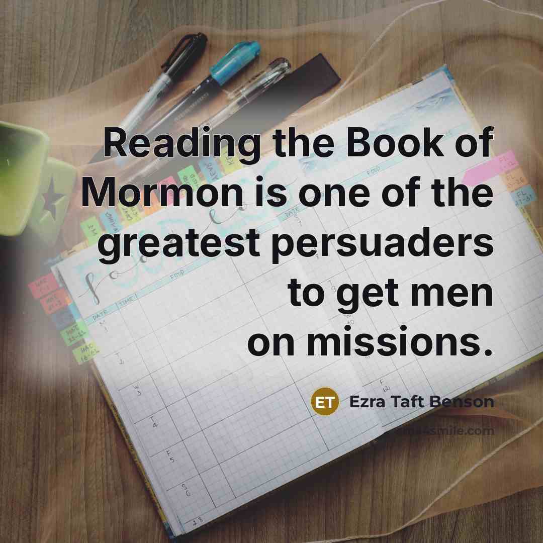 “Reading the Book of Mormon is one of the greatest…” quote by Ezra Taft Benson