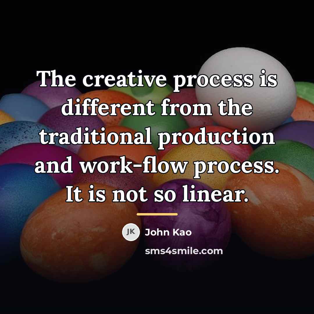 “The creative process is different from the traditional production and…” quote by John Kao