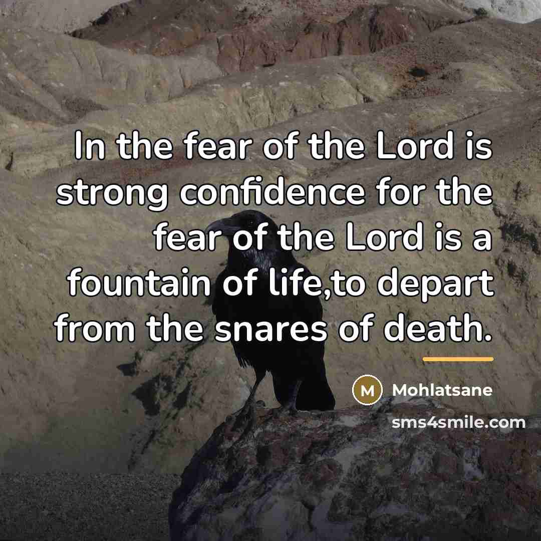 “In the fear of the Lord is strong confidence for…” quote by Mohlatsane