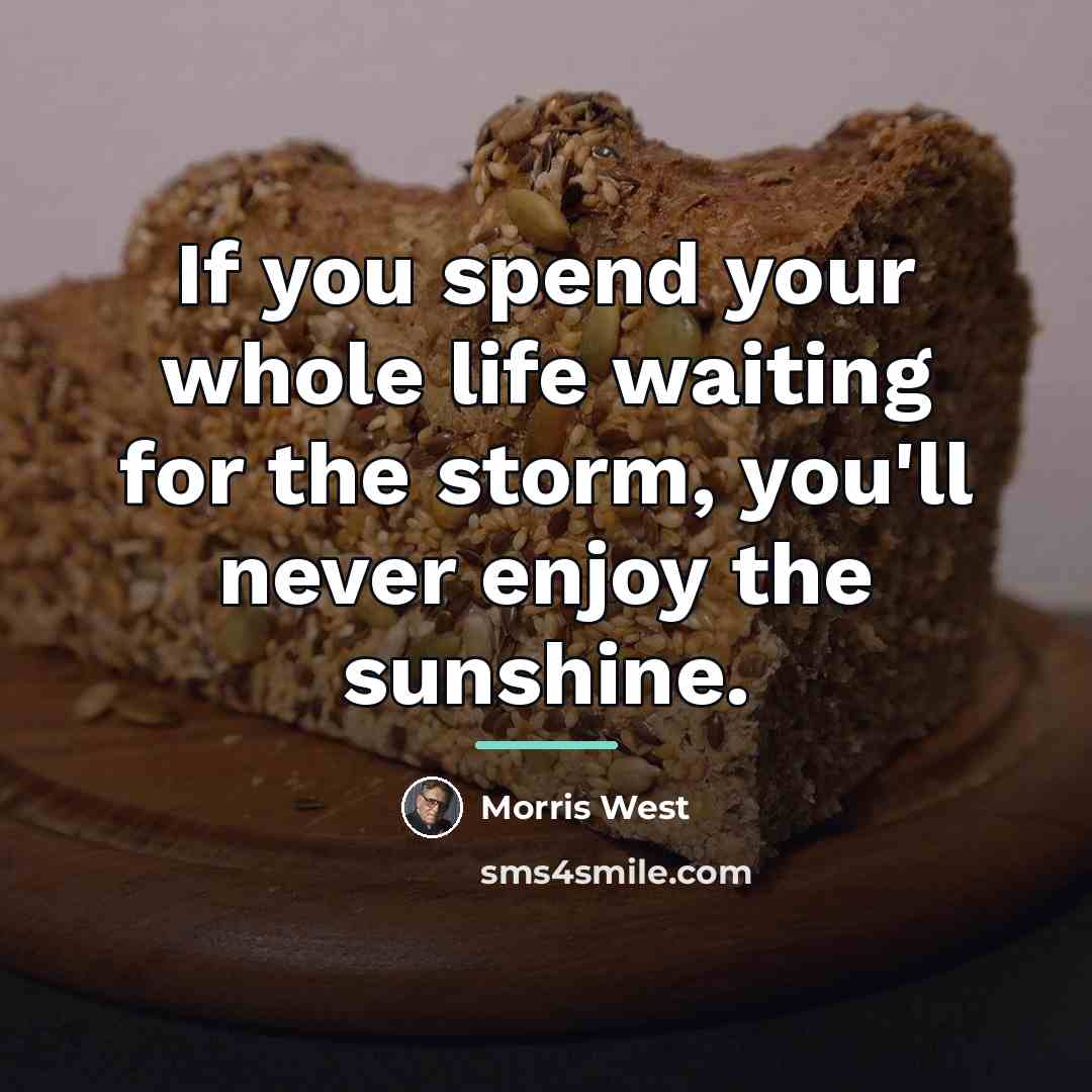 “If you spend your whole life waiting for the storm,…” quote by Morris West