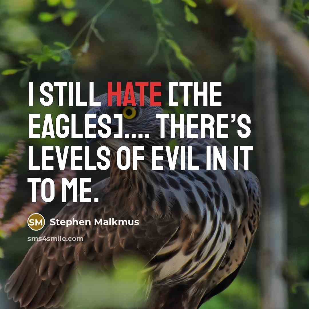 “I still hate [the Eagles]…. There’s levels of evil in…” quote by Stephen Malkmus