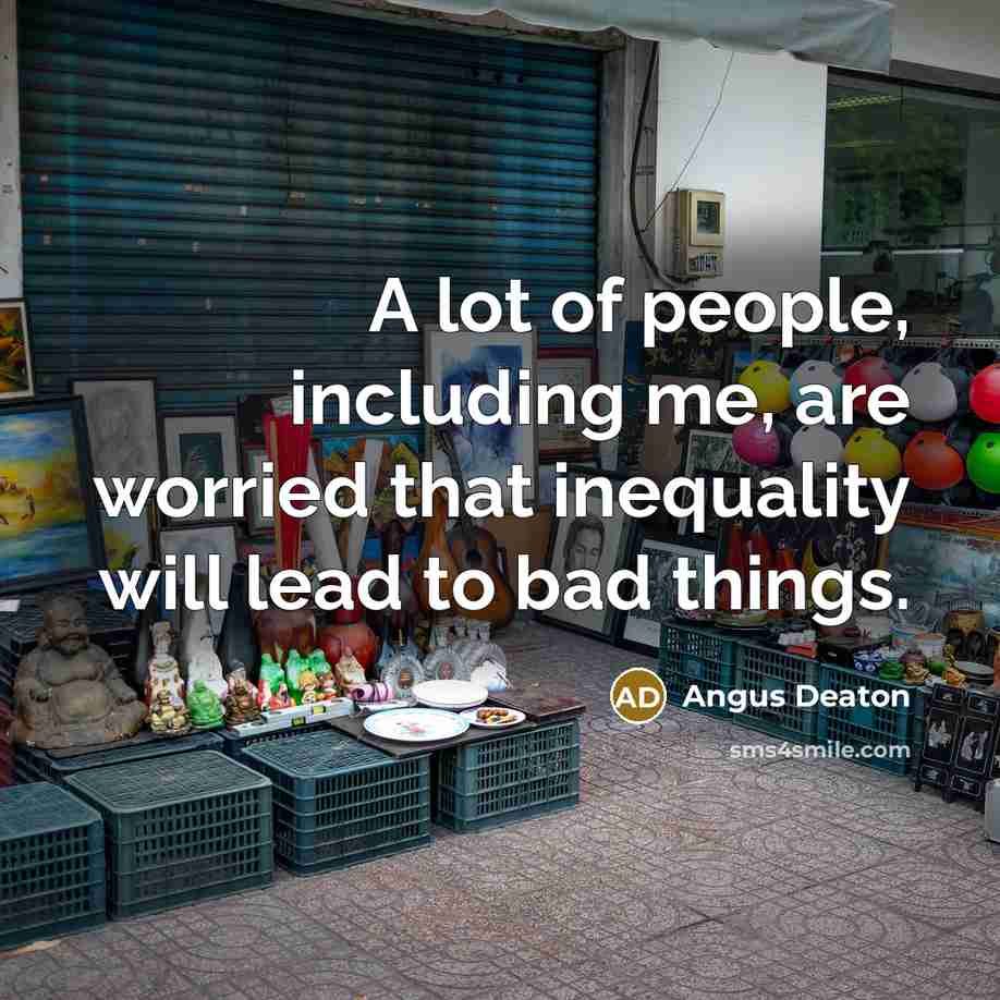 “A lot of people, including me, are worried that inequality…” quote by Angus Deaton