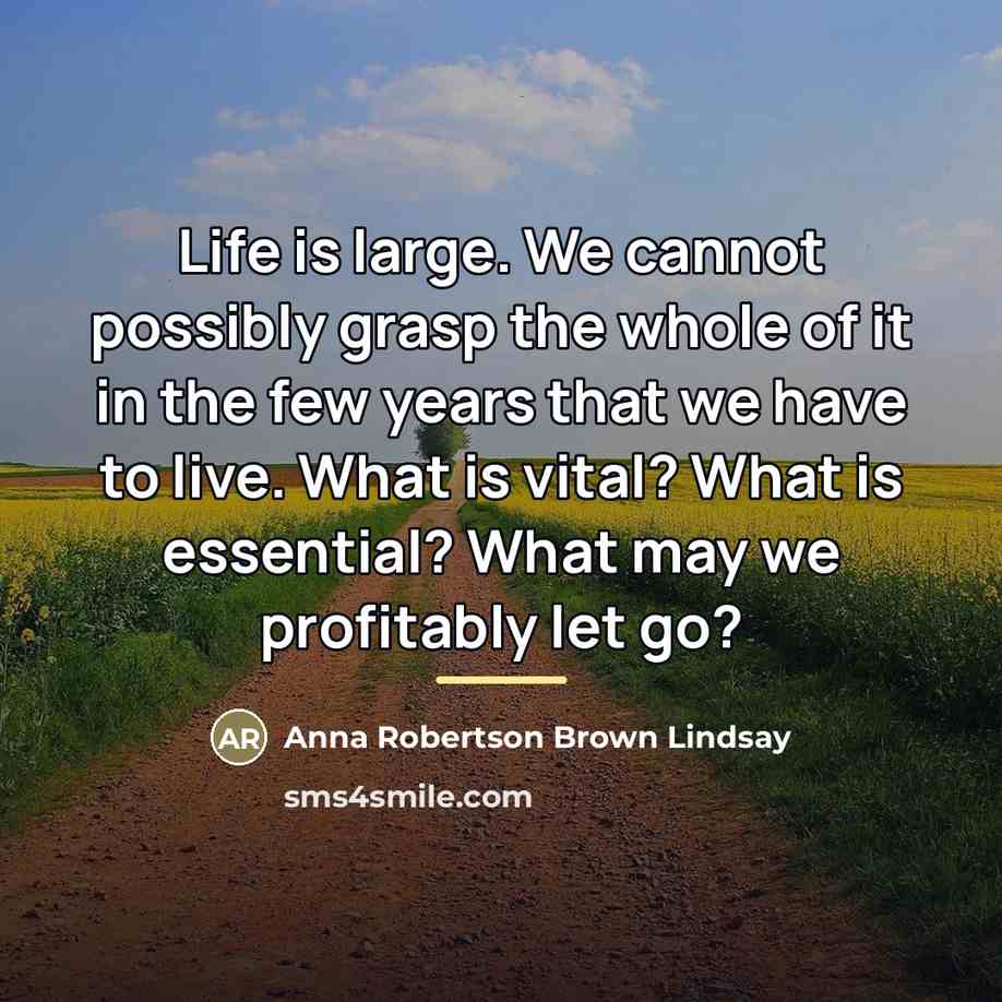 “Life is large. We cannot possibly grasp the whole of…” quote by Anna Robertson Brown Lindsay