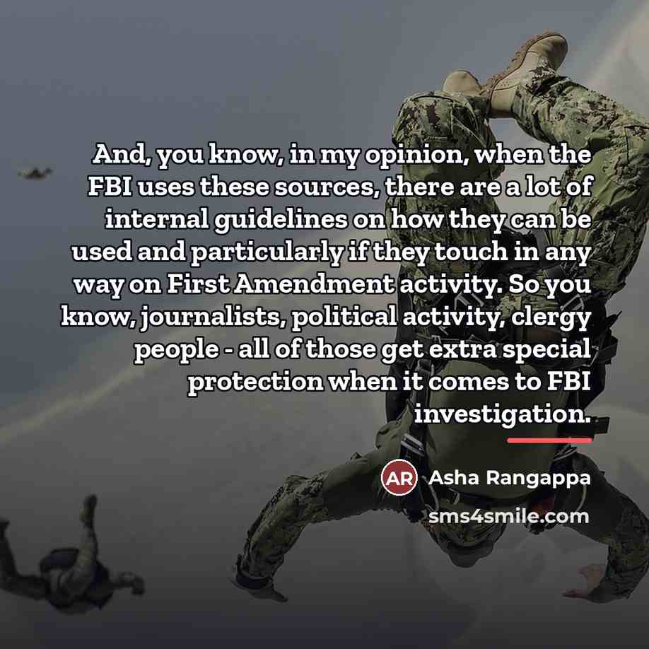 “And, you know, in my opinion, when the FBI uses…” quote by Asha Rangappa