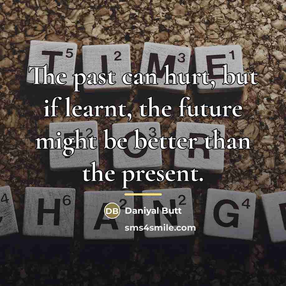 “The past can hurt, but if learnt, the future might…” quote by Daniyal Butt