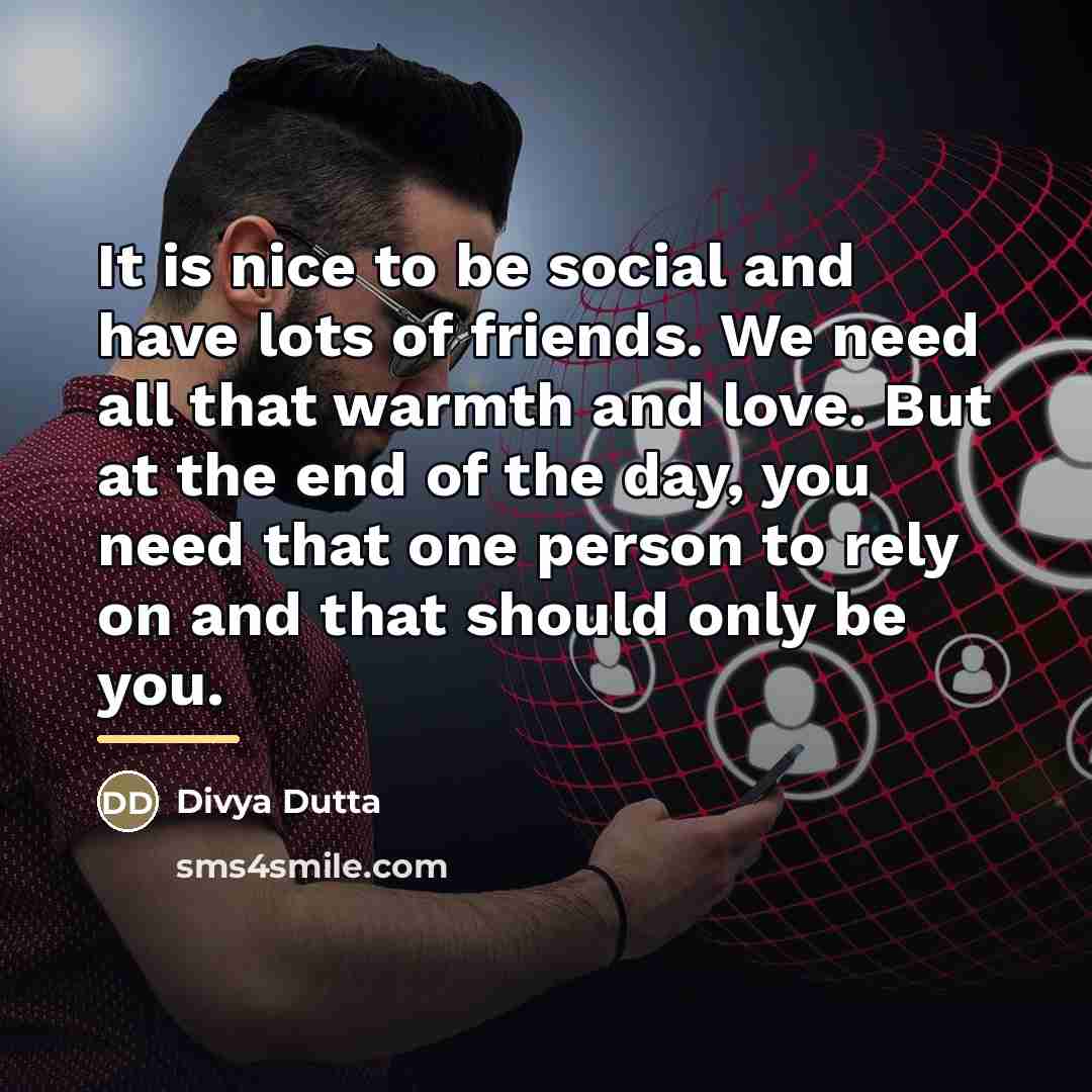 “It is nice to be social and have lots of…” quote by Divya Dutta