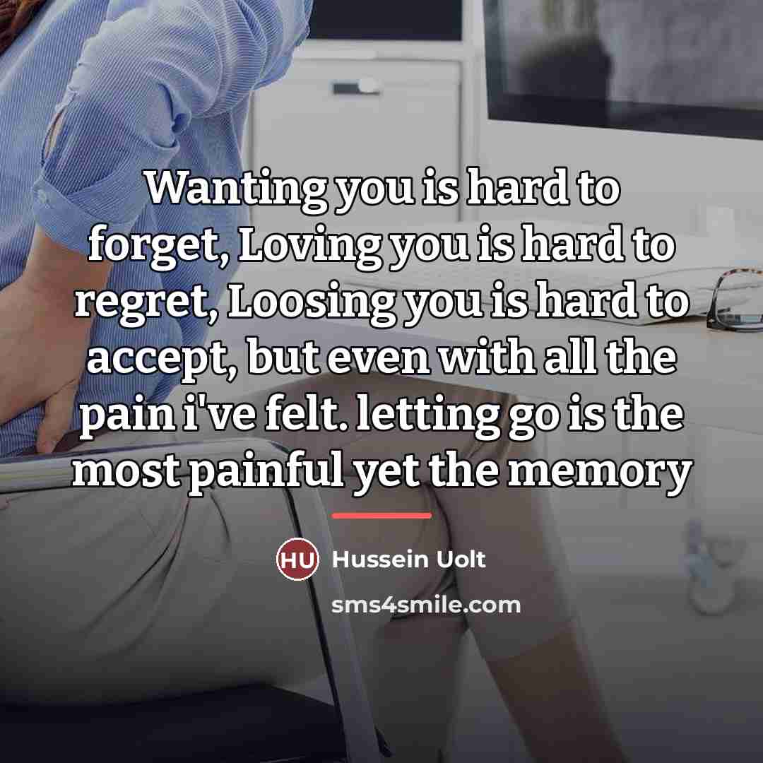 “Wanting you is hard to forget, Loving you is hard…” quote by Hussein Uolt