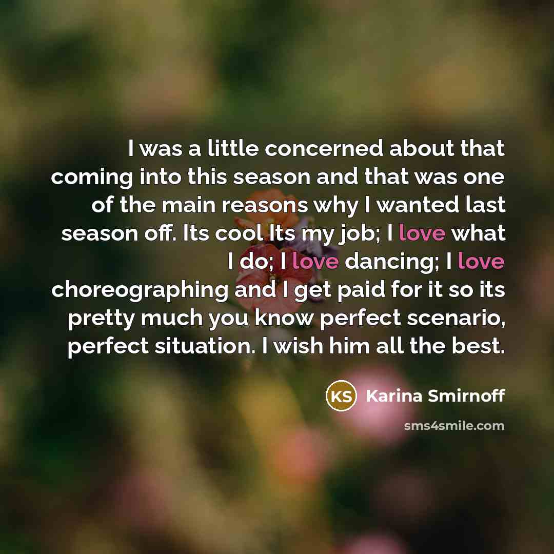 “I was a little concerned about that coming into this…” quote by Karina Smirnoff