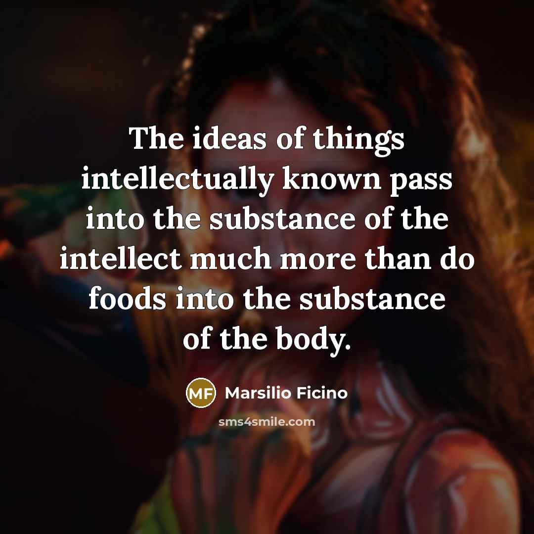 “The ideas of things intellectually known pass into the substance…” quote by Marsilio Ficino