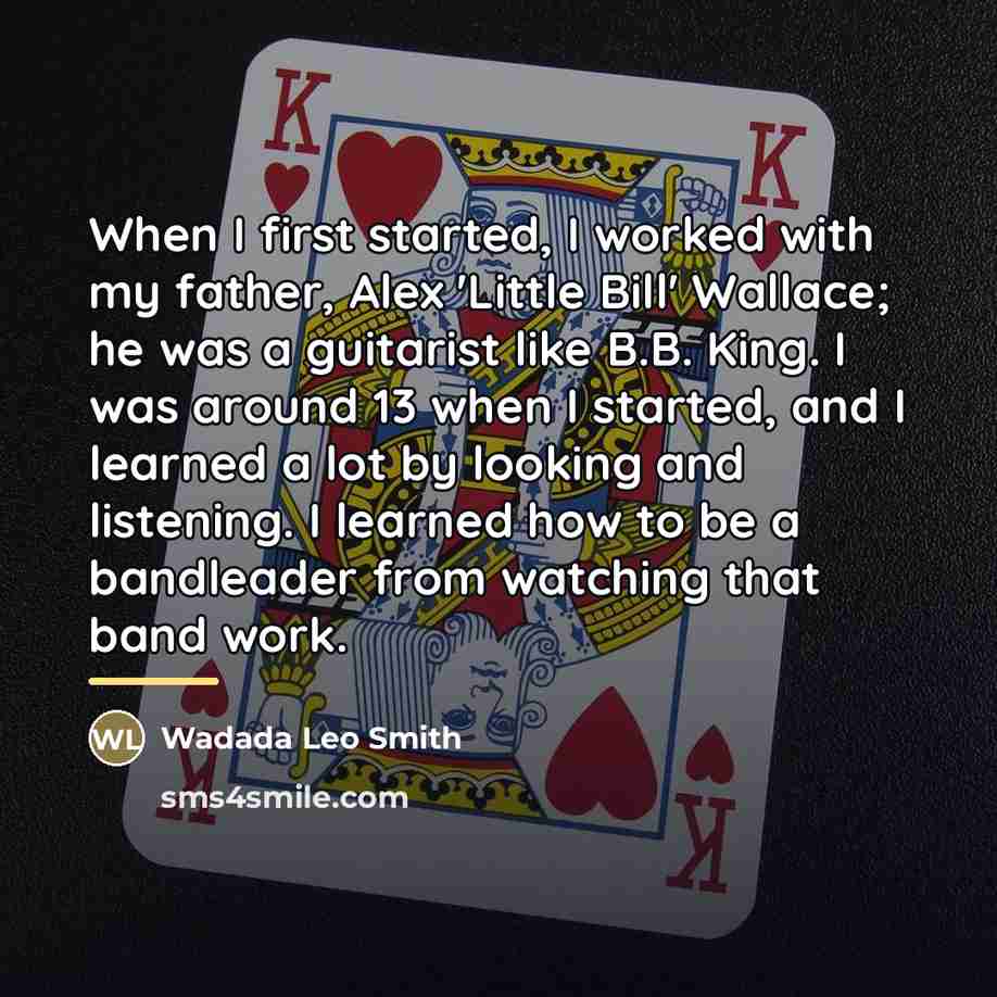 “When I first started, I worked with my father, Alex…” quote by Wadada Leo Smith