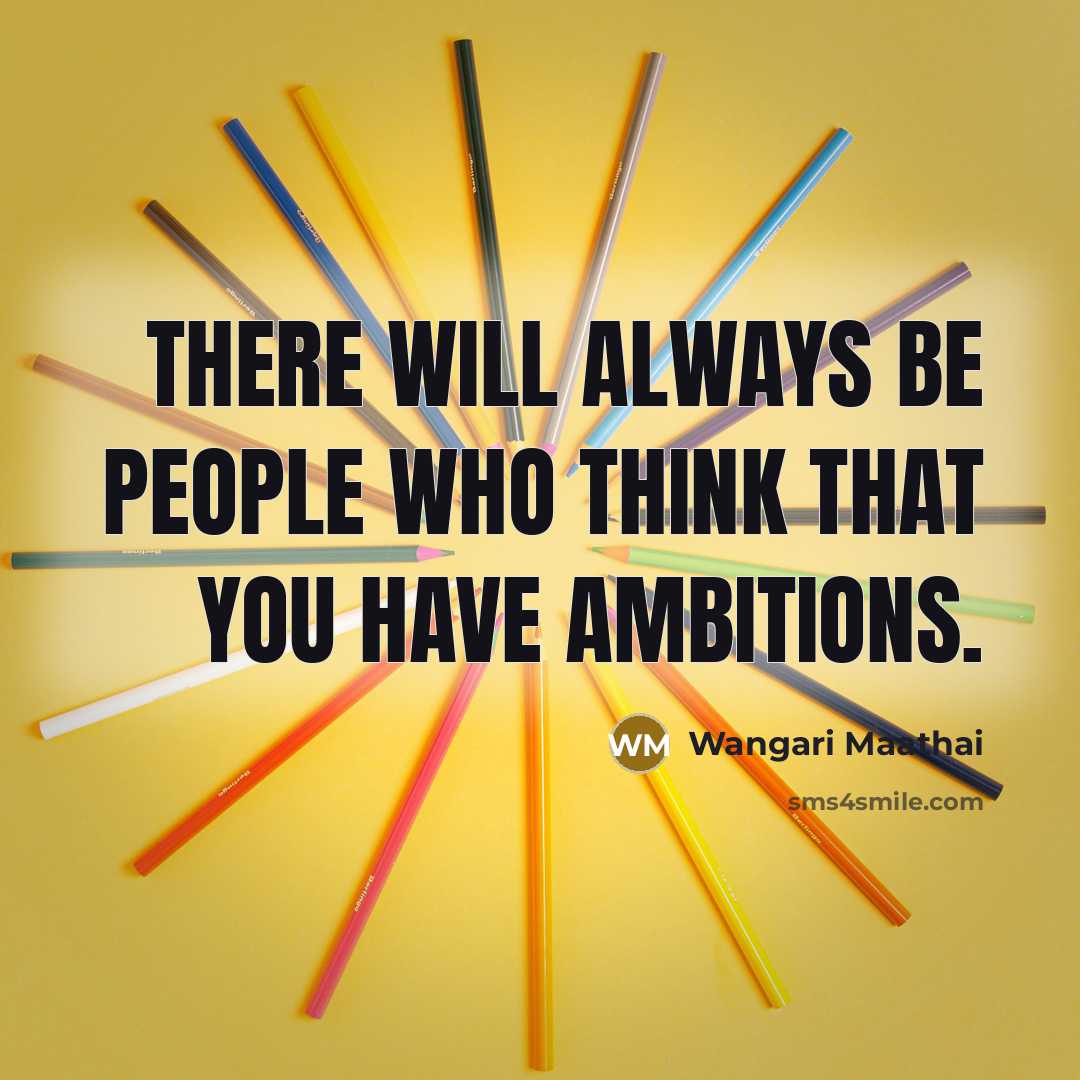 “There will always be people who think that you have…” quote by Wangari Maathai