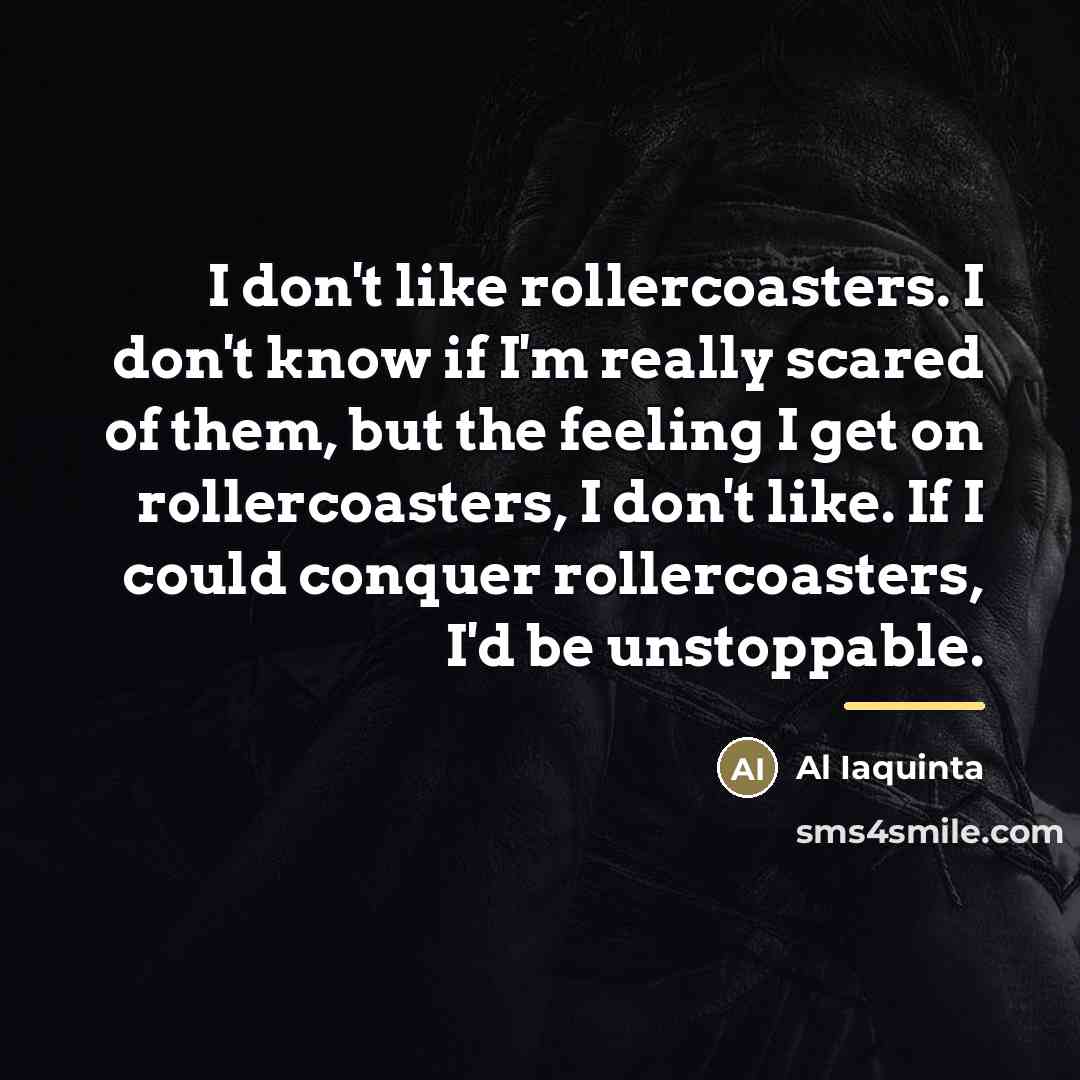 “I don't like rollercoasters. I don't know if I'm really…” quote by Al Iaquinta