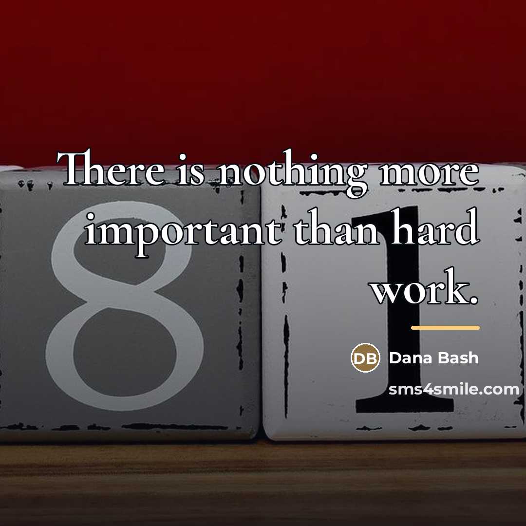 “There is nothing more important than hard work.…” quote by Dana Bash