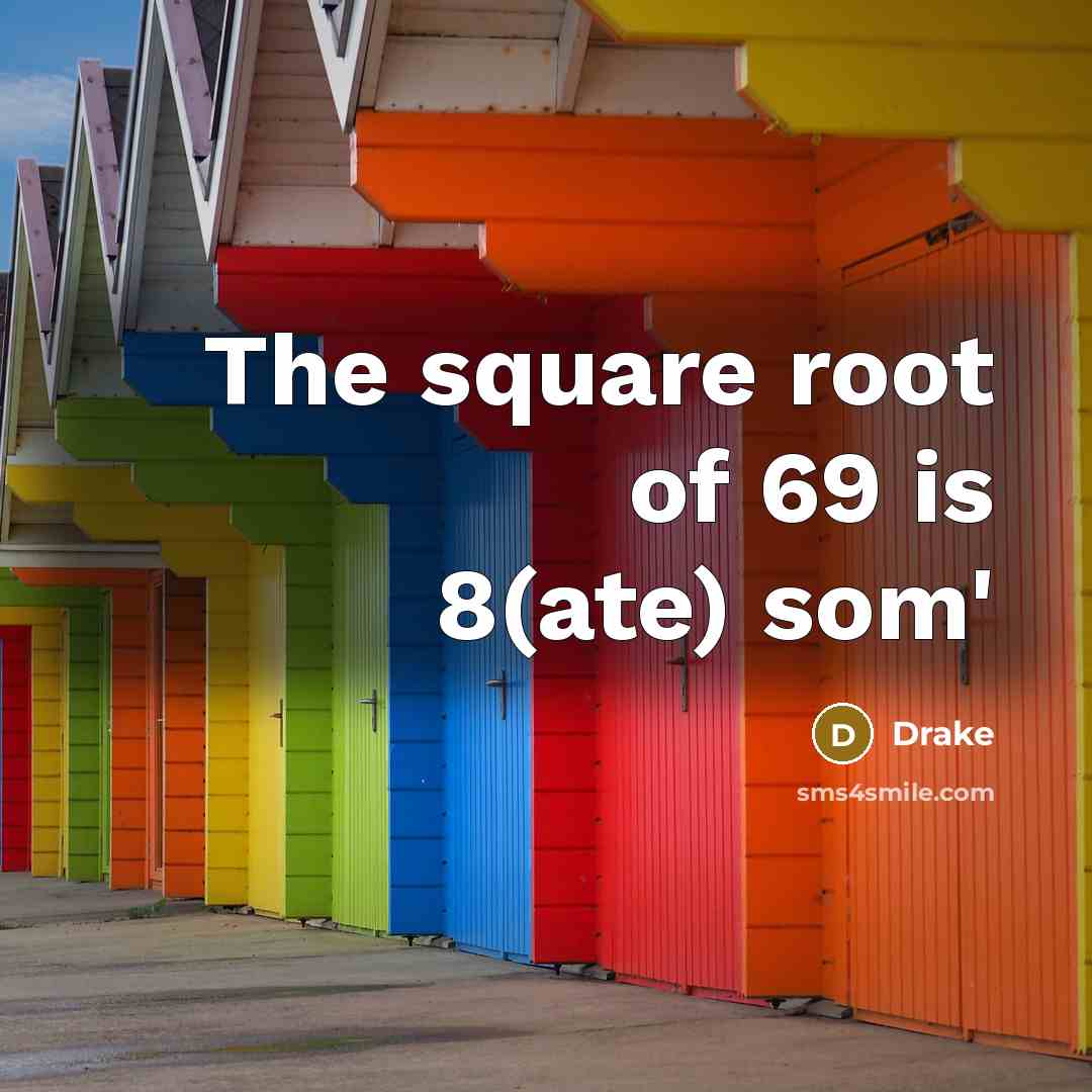 “The square root of 69 is 8(ate) som'…” quote by Drake