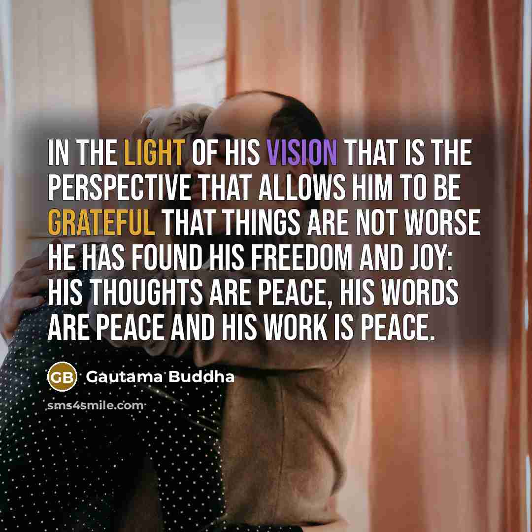 “In the light of his vision that is the perspective…” quote by Gautama Buddha