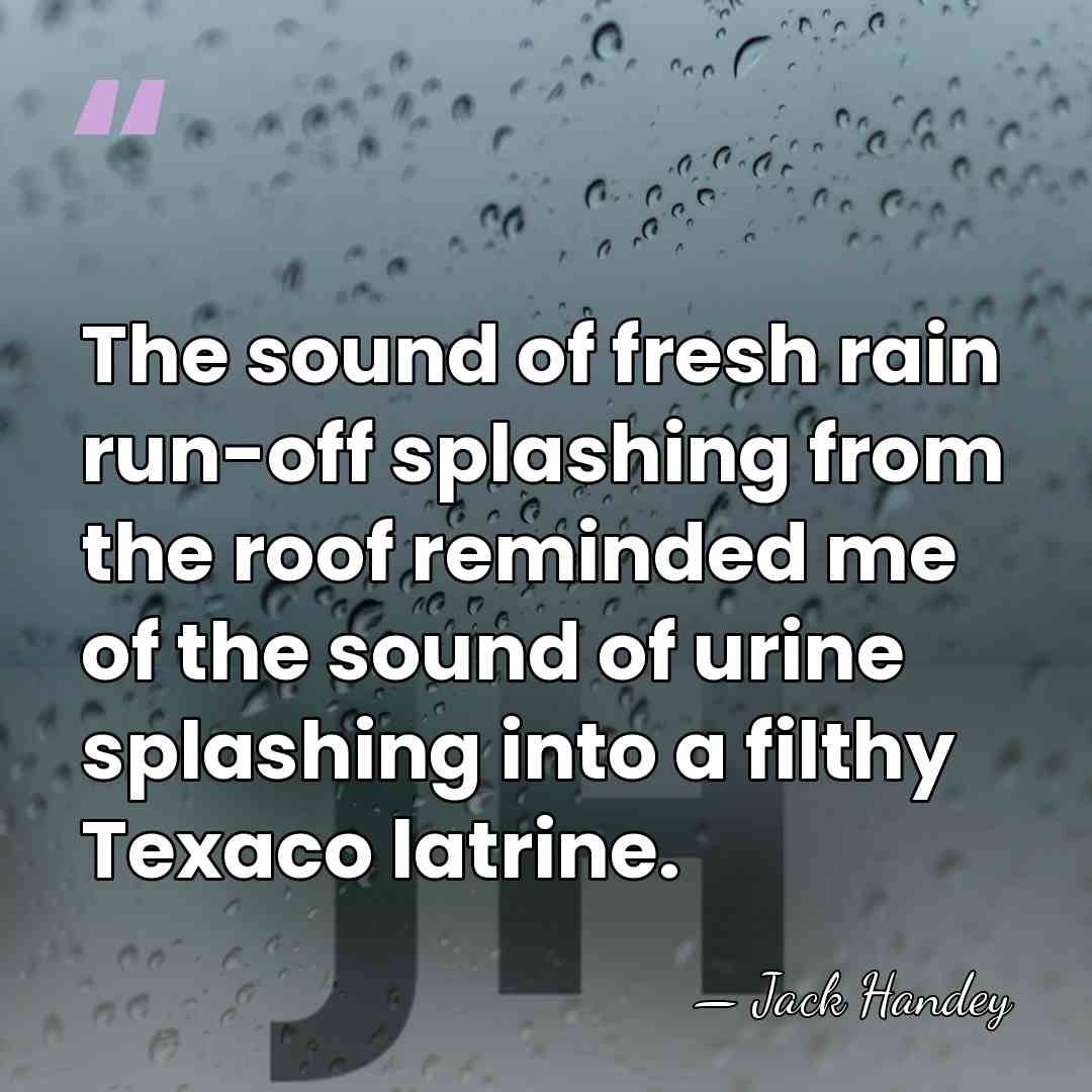 The sound of fresh rain run-off splashing from the roof reminded me&hellip; - Jack Handey
