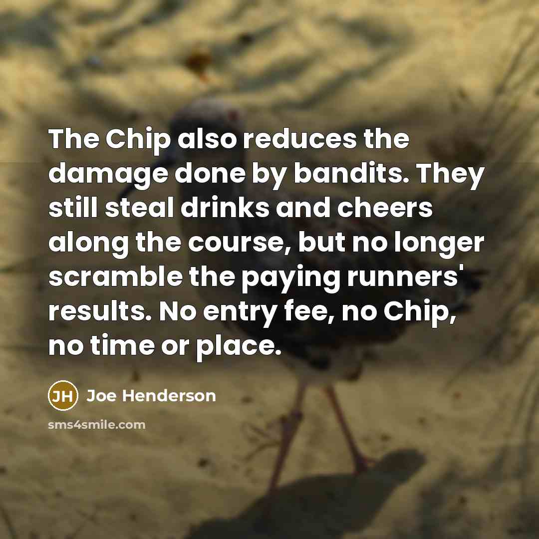 “The Chip also reduces the damage done by bandits. They…” quote by Joe Henderson