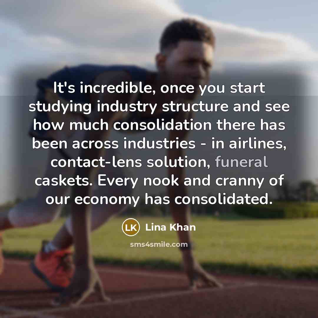 “It's incredible, once you start studying industry structure and see…” quote by Lina Khan