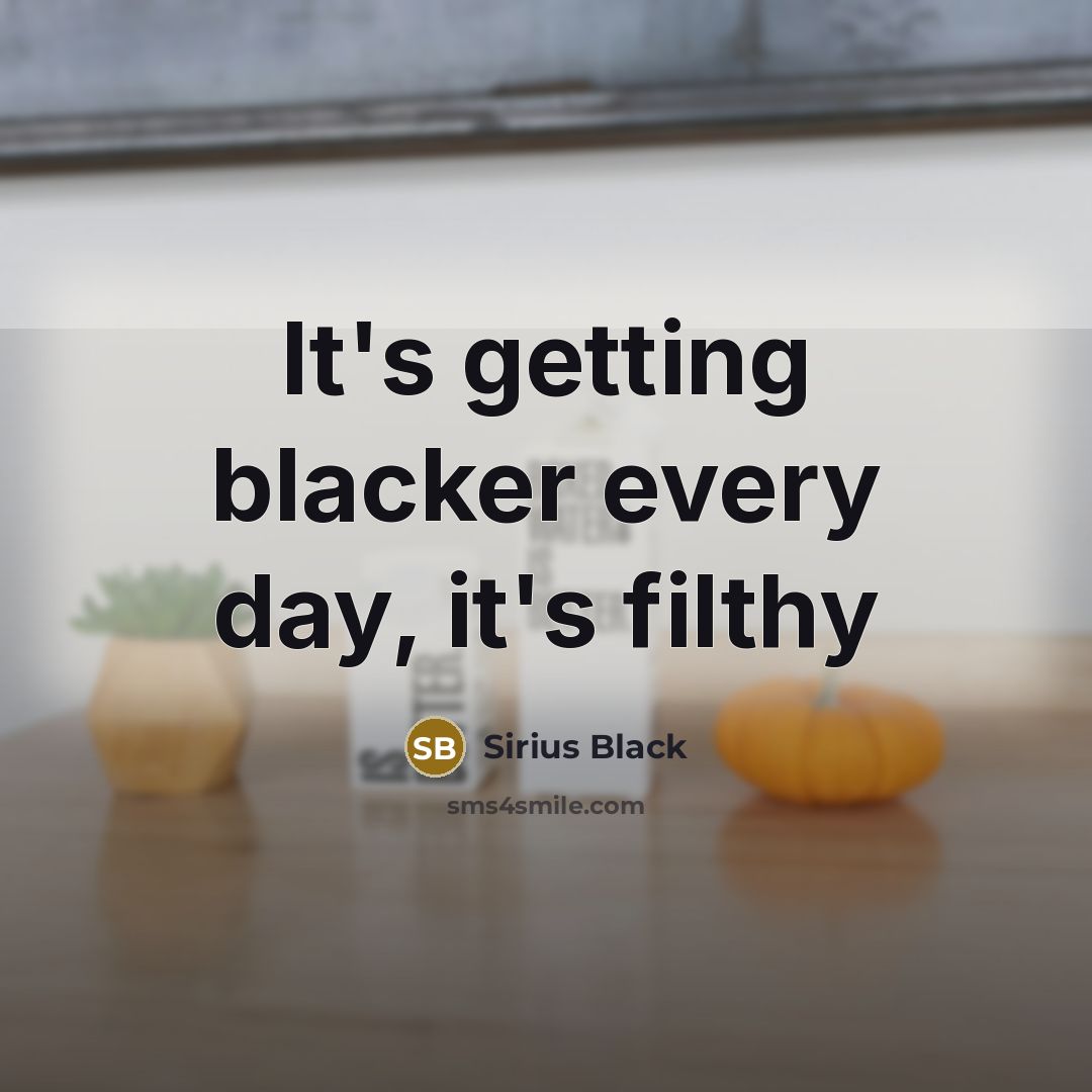 “It's getting blacker every day, it's filthy…” quote by Sirius Black
