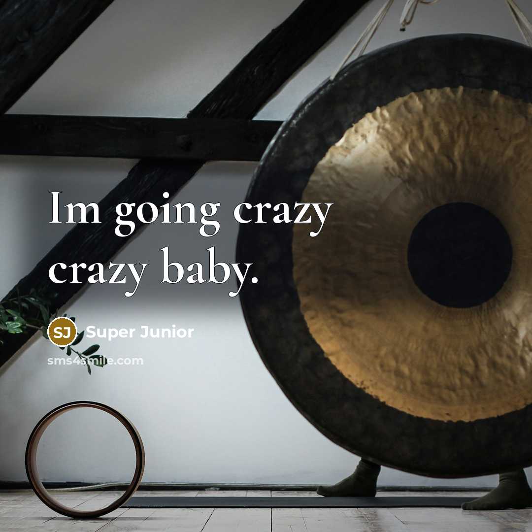 “Im going crazy crazy baby.” quote by Super Junior