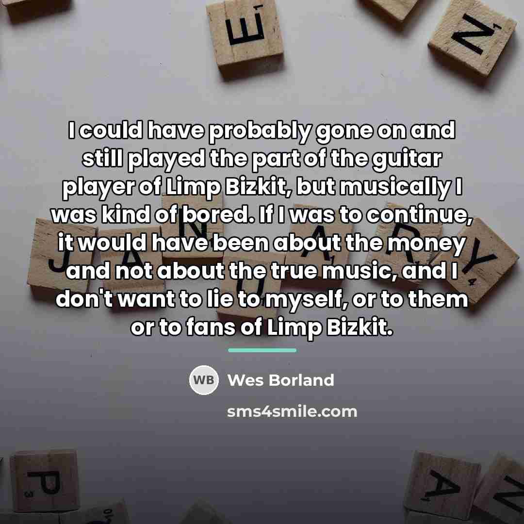 “I could have probably gone on and still played the…” quote by Wes Borland