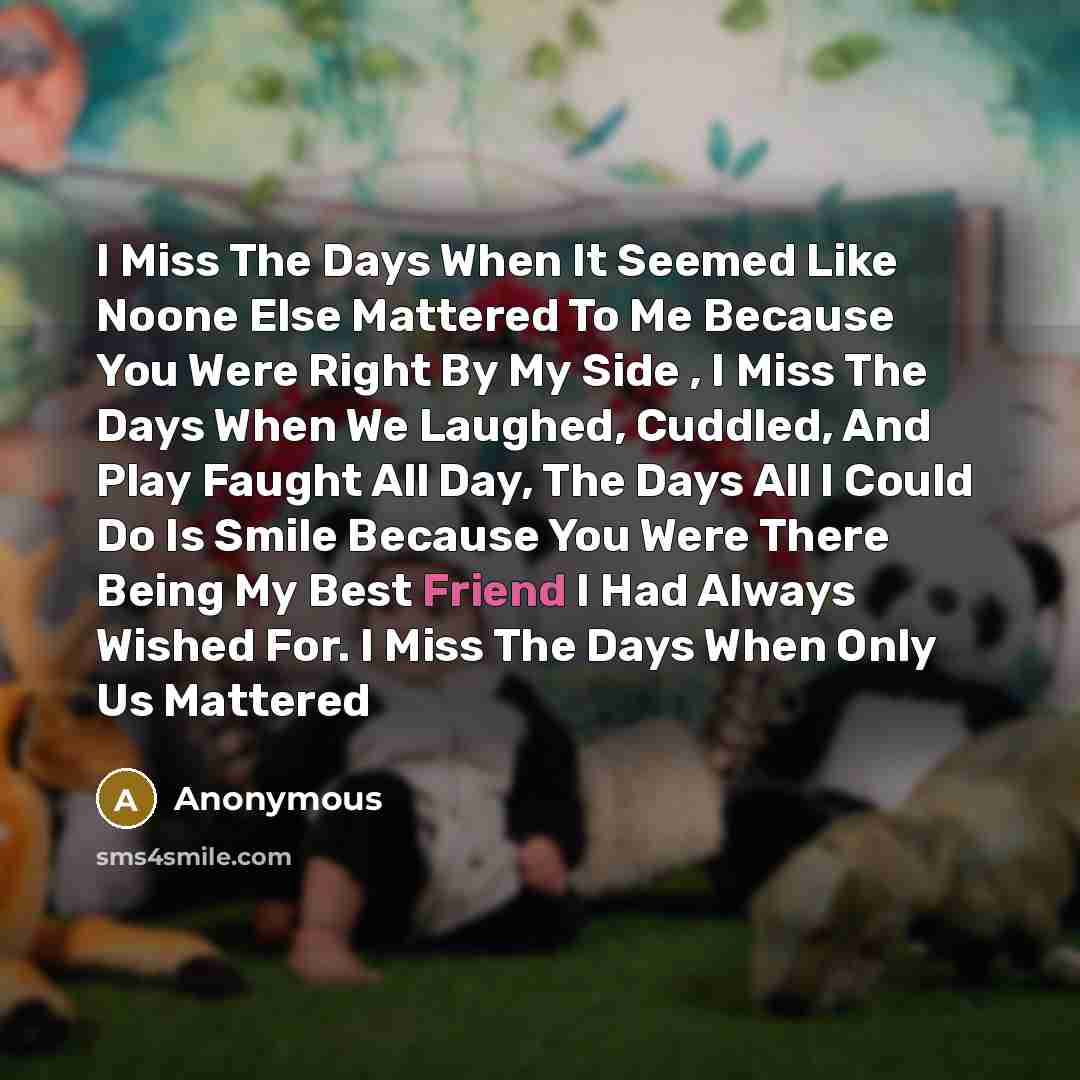 “I Miss The Days When It Seemed Like Noone Else…” quote by Anonymous