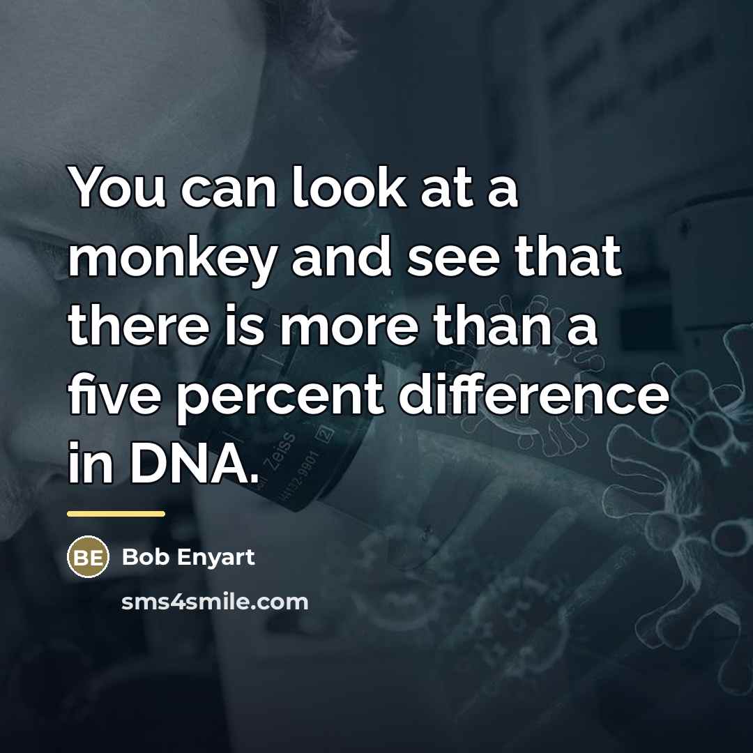 “You can look at a monkey and see that there…” quote by Bob Enyart