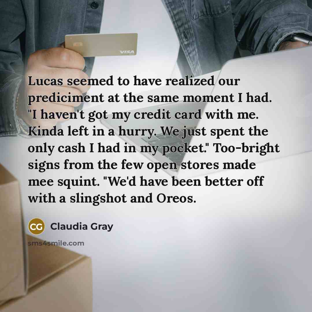 “Lucas seemed to have realized our prediciment at the same…” quote by Claudia Gray