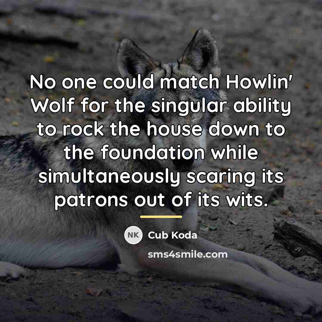 “No one could match Howlin' Wolf for the singular ability…” quote by Cub Koda