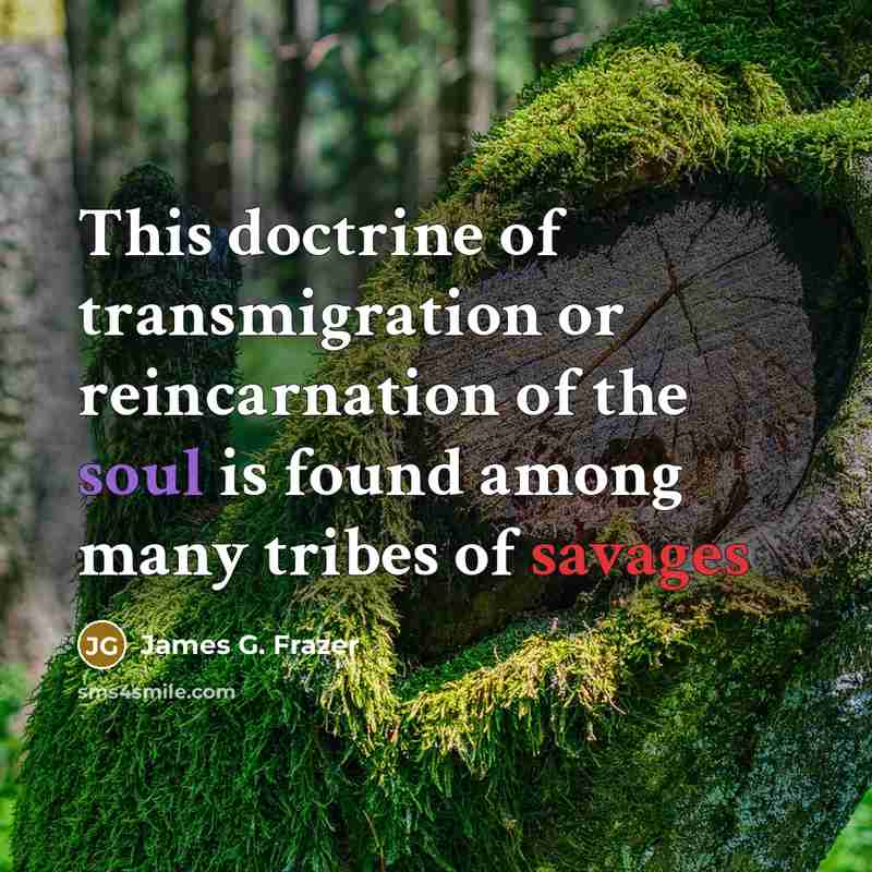 “This doctrine of transmigration or reincarnation of the soul is…” quote by James G. Frazer