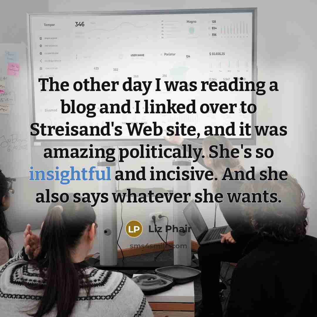 “The other day I was reading a blog and I…” quote by Liz Phair