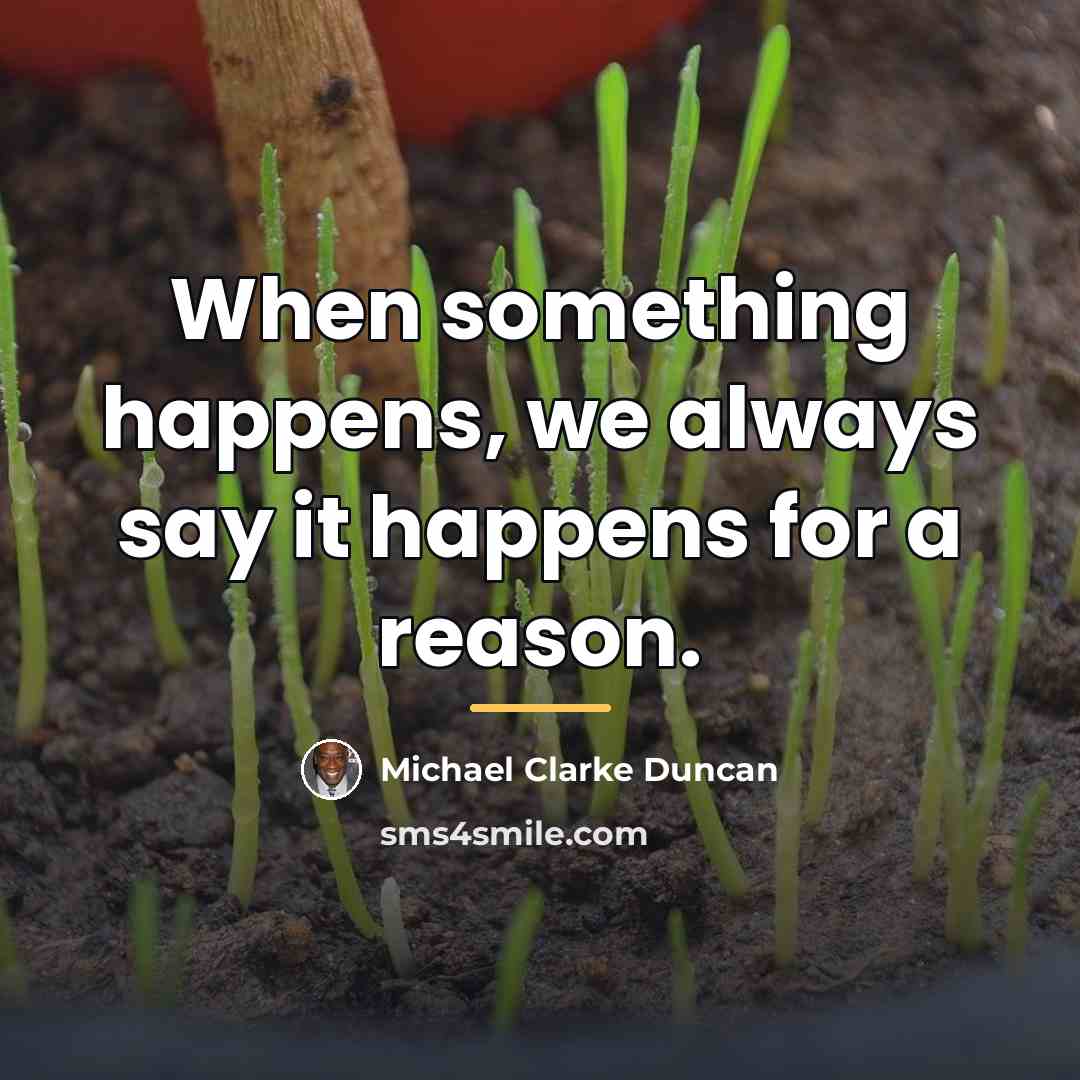“When something happens, we always say it happens for a…” quote by Michael Clarke Duncan